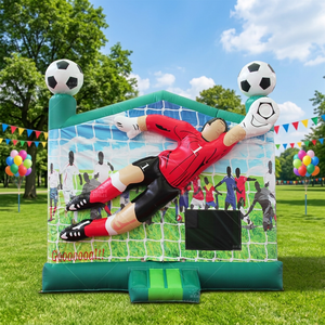 WINSUN High Quality 0.55mm PVC Custom Semi-Enclosed <b>Inflatable</b> Party Bounce <b>House</b> <b>Inflatable</b> Moonwalk Soccer Theme - Product Image 1