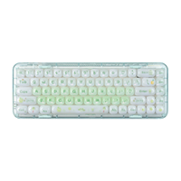 Clavier transparent 68 touches avec touches imitation céramique, mode triple connexion 2.4G/BT/Filaire, rétroéclairage RGB, hot-swappable, service OEM/ODM