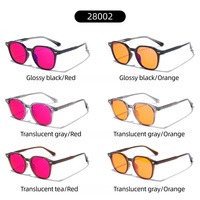 Gafas Unisex con Diseño Clásico, Montura Óptica TR90, Lentes Rojo Naranja, Logotipo Personalizado, Anti Luz Azul para Visión Nocturna