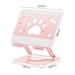 Soporte para tableta y portátil, 252x195x59mm, diseño de pata de gato, soporte giratorio de Metal, altura ajustable para uso en oficina - Product Image 2