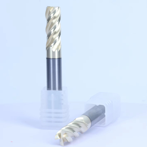 ดอกกัดคาร์ไบด์ 4 ฟลุต ไทเทเนียม ปลายมน สำหรับงานกัดโลหะ เคลือบ TIN แบบเกลียว - Product Image 4