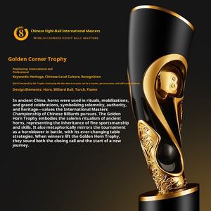 Trofeo del Club de Billar Ding <span class=keywords><strong>Junhui</strong></span>, Trofeo de Billar Personalizado, Snooker, Bola Negra Ocho-Nueve, Campeón 2025, Primer, Segundo y Tercer Lugar, Resina - Product Image 1