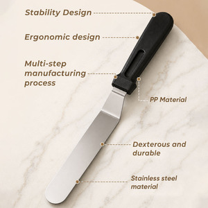 Professional Stainless Steel Cake Cream Spatula <b>Set</b> Mirror Polished with Ergonomic PP Handle for <b>Baking</b> Decoration Multiple Size - Product Image 2