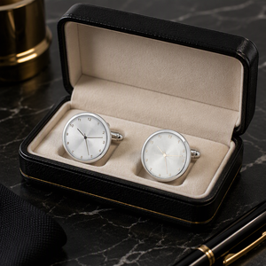 Boutons de manchette personnalisés OEM en laiton avec cadran métallique, logo gravé, cadeau pour marié et garçons d'honneur, <span class=keywords><strong>pince</strong></span> à <span class=keywords><strong>cravate</strong></span> pour costume d'affaires pour homme - Product Image 3