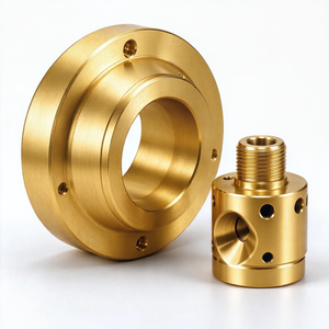 Pièces usinées sur mesure en laiton industriel, bagues de précision, connecteurs filetés et inserts de joints rotatifs, fabriquées selon des dessins - Product Image 1