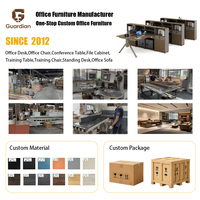 Bureau de direction modulaire en forme de L avec étagères, armoires de rangement, finition grain de bois gris, vente en gros usine