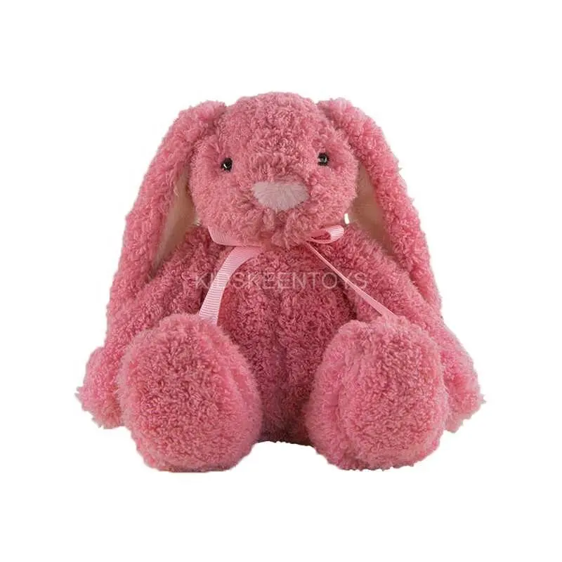 Wholesale high quality a cute rabbit with a bow plush toys organic plush toy