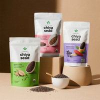 Op Maat Bedrukt Aluminium Recyclebare Biologische Chiazaden Verpakking 50G 100G Stand-Up Chia Zaden Rits Plastic Verpakkingszakjes