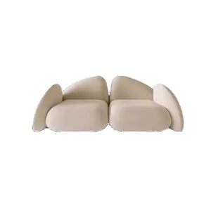 Modern İtalyan deri kadife yengeç şeklinde koltuk takımı üç tasarımcı kişilik yaratıcı düz sıra oturma odası Villa için