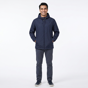Veste coupe-vent décontractée et sportive à capuche en toile avec logo, nouveau design 2026, style vintage, prix abordable - Product Image 1