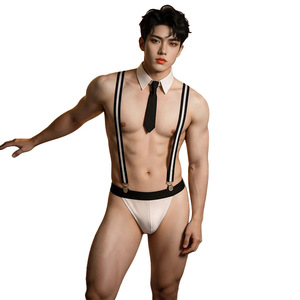 Selección de Temporada, <span class=keywords><strong>Tirantes</strong></span> Unisex de Poliéster en Blanco y Negro, Talla Única, Disfraz de Sirviente Sexy <span class=keywords><strong>para</strong></span> Cosplay, Lencería - Product Image 4