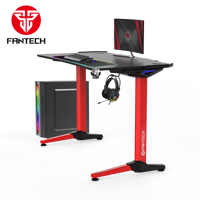 Fantech Meja Gaming Desain Modern dengan Pencahayaan RGB GD512 Warna Hitam Bentuk Z untuk E-sports