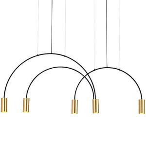 โคมไฟเพดานสไตล์นอร์ดิกหรูหราทันสมัยแบบมินิมอล ดีไซน์โค้งสร้างสรรค์ไม่ซ้ำใคร เหมาะสำหรับโต๊ะอาหาร แถบไฟยอดนิยมสำหรับเคาน์เตอร์บาร์ - Product Image 1