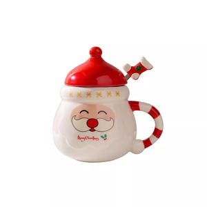 Tasses en céramique en forme de Père Noël, exportation transfrontalière, mugs avec couvercles, tasse à eau de Noël - Product Image 2