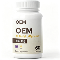 N-acétyl-L-cystéine 600 mg Sans gluten 60 capsules Complément alimentaire