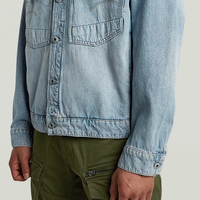Veste en jean bleu clair de haute qualité sur mesure OEM, veste en jean rétro pour hommes