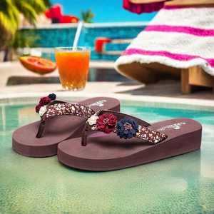 Suola EVA impermeabile stampata per uso interno esterno nuovo Design estate ciabatte <span class=keywords><strong>tacco</strong></span> alto in gomma ciabatte <span class=keywords><strong>infradito</strong></span> - Product Image 5