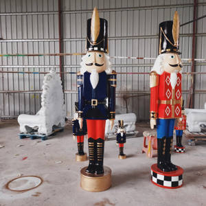 Fibre de verre résine Sculpture Figurines Navidad décor extérieur grand géant 8ft taille réelle noël <span class=keywords><strong>casse</strong></span>-<span class=keywords><strong>noisette</strong></span> soldat décorations - Product Image 3