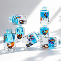 Ensemble de dés de jeu de rôle en résine Octopus Frost White, 7 pièces, à noyau liquide, faits à la main, polyédriques, pour Dungeons & Dragons, jeux de table, packs cadeaux
