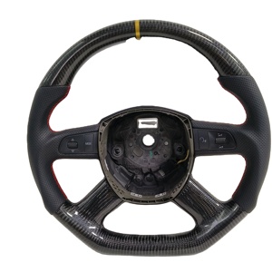 Volante de Fibra de Carbono Real Personalizado de Alta Calidad para <span class=keywords><strong>Audi</strong></span> A4 S4 <span class=keywords><strong>RS4</strong></span> <span class=keywords><strong>B7</strong></span> - Product Image 1