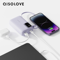 Aisolove Nouvelle Arrivée Offre Spéciale Charge Rapide Banques D'alimentation Portable Chargeur Câbles Intégrés 10000mAh Power Bank