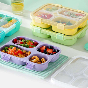 Nouvelle boîte à lunch en plastique multi-compartiments 2026, idéale pour les bento scolaires des enfants, boîte à lunch portable - Product Image 1