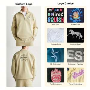 Venta al por mayor logotipo personalizado bordado 100 algodón de alta calidad cremallera ocio deporte sudadera francés polar sudaderas con capucha de bolsillo para Unisex - Product Image 3