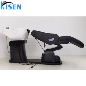 Kisen New Beauty Shop Black White Electric Automatic Full Body Massage Shampoo Chair <b>Bed</b> with Sink for Barber Salon Spa Shop - Product Image 5