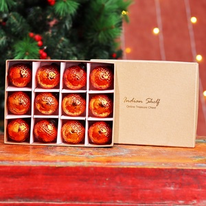 12 Vintage Mercury Large <b>Christmas</b> Ornaments Orange Unique Glass <b>Christmas</b> Balls for <b>Christmas</b> Tree, Halloween, New Year - Product Image 6