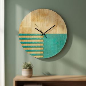 Horloges murales et de bureau modernes pour bureau et salon, affichage à aiguilles en bois naturel et résine de haute qualité, prix spécial mariage - Product Image 3