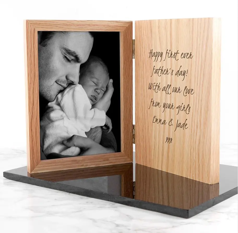 JUNJI customized wooden photo frame top acrylic glass can be wholesale photo frame