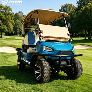 Carro de golf eléctrico premium de 2 plazas con caja de carga tipo pickup, batería de litio, certificado CE, remolque, carro de plataforma basculante para transporte de mercancías - Product Image 1