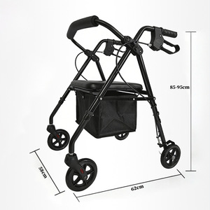 Hanbang Jiaye Four-Wheeled <b>Walker</b> With Seat And Basket 85-95cm Height Adjustable For <b>Elderly</b> Mobility Aid - Product Image 1