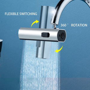 Aérateur de Robinet de Cuisine Effet Cascade Anti-éclaboussures, Deux Pièces, Universel, Rotatif, Multifonctionnel, avec Extension de Buse à Bulles - Product Image 3