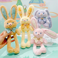 Nouveauté : Porte-clés poupée lapin en peluche amusant de style chinois, avec oreilles mobiles, pendentif de sac créatif, Fournisseur