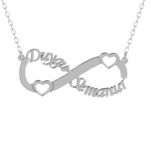 <span class=keywords><strong>Collana</strong></span> Personalizzata a Forma di Cuore <span class=keywords><strong>con</strong></span> Due <span class=keywords><strong>Nomi</strong></span> e <span class=keywords><strong>Infinito</strong></span>, Incisione Data e Numero, Gioiello in Acciaio Inossidabile Dorato per Donna, Regalo <span class=keywords><strong>con</strong></span> Nome Inciso - Product Image 4