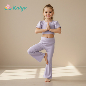 Nueva Llegada Ropa de Yoga Transpirable Conjunto de Ropa para Niñas Conjuntos de Ropa Deportiva Personalizados para Niñas - Product Image 3