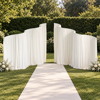 Arche de mariage en métal de luxe en forme de vague, support de toile de fond réglable en hauteur, cadre de scène pour drapage, événementiel, banquet, fond de fenêtre