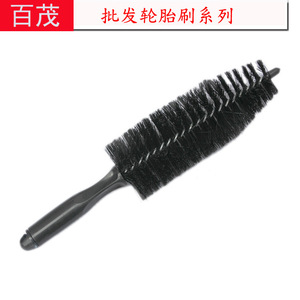 Brosse pour pneus de voiture, outil de nettoyage de roues à poils longs de 2.5 cm, matériau ABS noir - Product Image 4