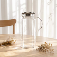 Bouilloire à thé en verre borosilicate de haute qualité pour restaurants et hôtels, grande capacité 1600 ml, pichet à eau froide/carafe à jus au design minimaliste