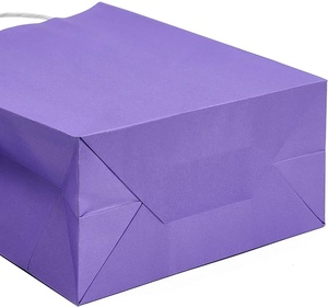 Bolsas de Papel Kraft Reciclables de Lujo Ecológicas de Color Morado Medio con Asas, Logotipo Personalizado, Bolsas de Regalo de Alta Calidad para Baby Shower - Product Image 4