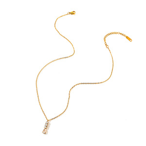 สร้อยคอแสตนเลสสตีล จี้รูปหยดน้ำ ชุบทอง 18k แบบหนามเตย สำหรับใส่ลำลอง - Product Image 5