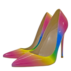 Private Label Women's Neon Stiletto Ankle Sexy Thin Breathable Lightweight PU 12cm Heel Slip-On Summer/Winter - Product Image 1