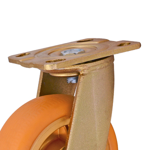 Roulettes pivotantes robustes en TPR <span class=keywords><strong>de</strong></span> 5 pouces, roue en caoutchouc thermoplastique orange, capacité <span class=keywords><strong>de</strong></span> 220 kg, silencieuses et non-marquantes, pour chariot d'atelier - Product Image 4