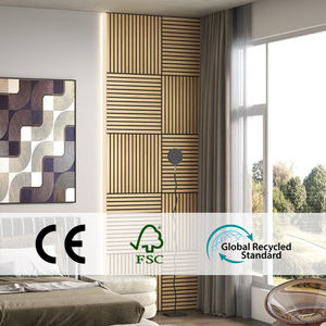 Espesor de alta densidad 9mm Mano de obra fina Pared barata Insonorización Listón de madera Panel acústico básico - Product Image 5