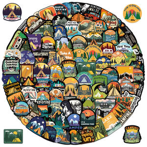 Adesivi Impermeabili DIY per Decorazione Retrò con Cartoni Animati, Campeggio, Graffiti, Chitarra, Quaderni e Valigie - Product Image 2