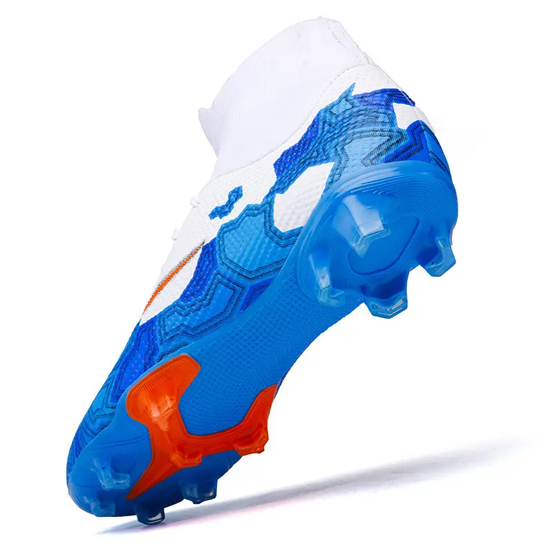 Fashion Football Shoes Soccer Boots Athletic Shoes Leather High Ankle Cleats Training Football Sneakers Futsal Shoes