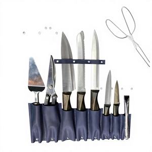 Sac de transport pour couteaux de chef en cuir véritable avec fentes, étui de rangement portable pour couteaux de cuisine, écologique LKR-0382 - Product Image 1