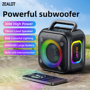 Altavoz Inalámbrico Portátil Zealot PT01 <span class=keywords><strong>de</strong></span> 30W con LED RGB Cuadrado, Batería <span class=keywords><strong>de</strong></span> 6000mAh, Resistencia al Agua IPX6 5.4, 2 Micrófonos <span class=keywords><strong>para</strong></span> Exteriores - Product Image 2