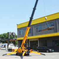 3 Tonnen 5 Tonnen 6 Tonnen 8 Tonnen Raupen-Spinnenkran Kompakter Hydraulischer Mobilkran mit Fernbedienung Kleiner Raupen-Hebekran mit Ausleger